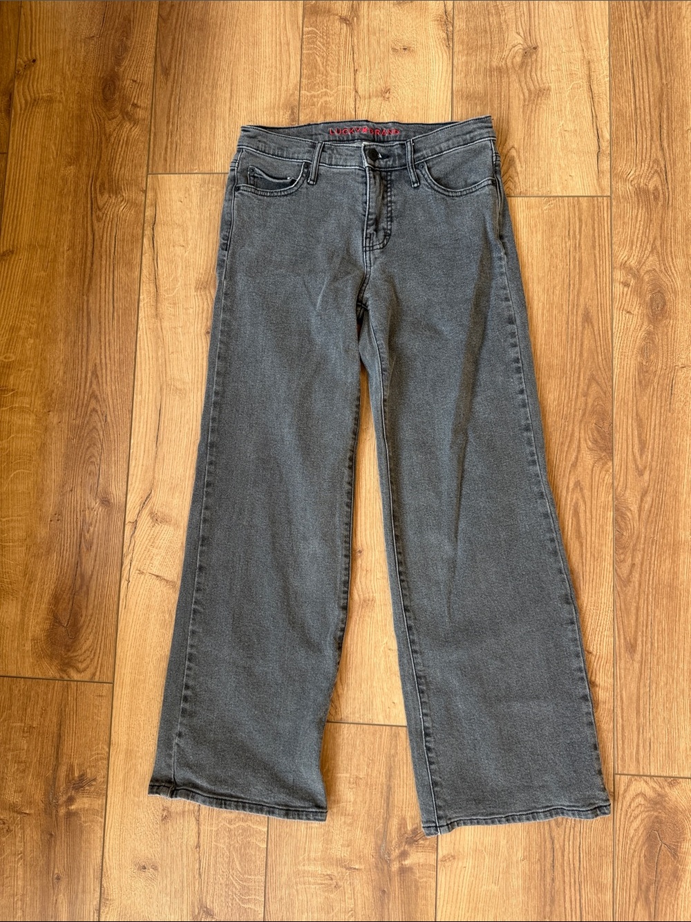 Lucky Brand Wide-Leg Jeans in Charcoal Black